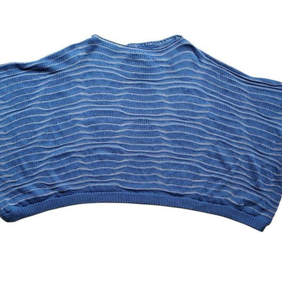 Guido Lombadi Women knitted Rectangular Pull on Cover Up Sweater Blue XL $300 - Picture 4 of 5